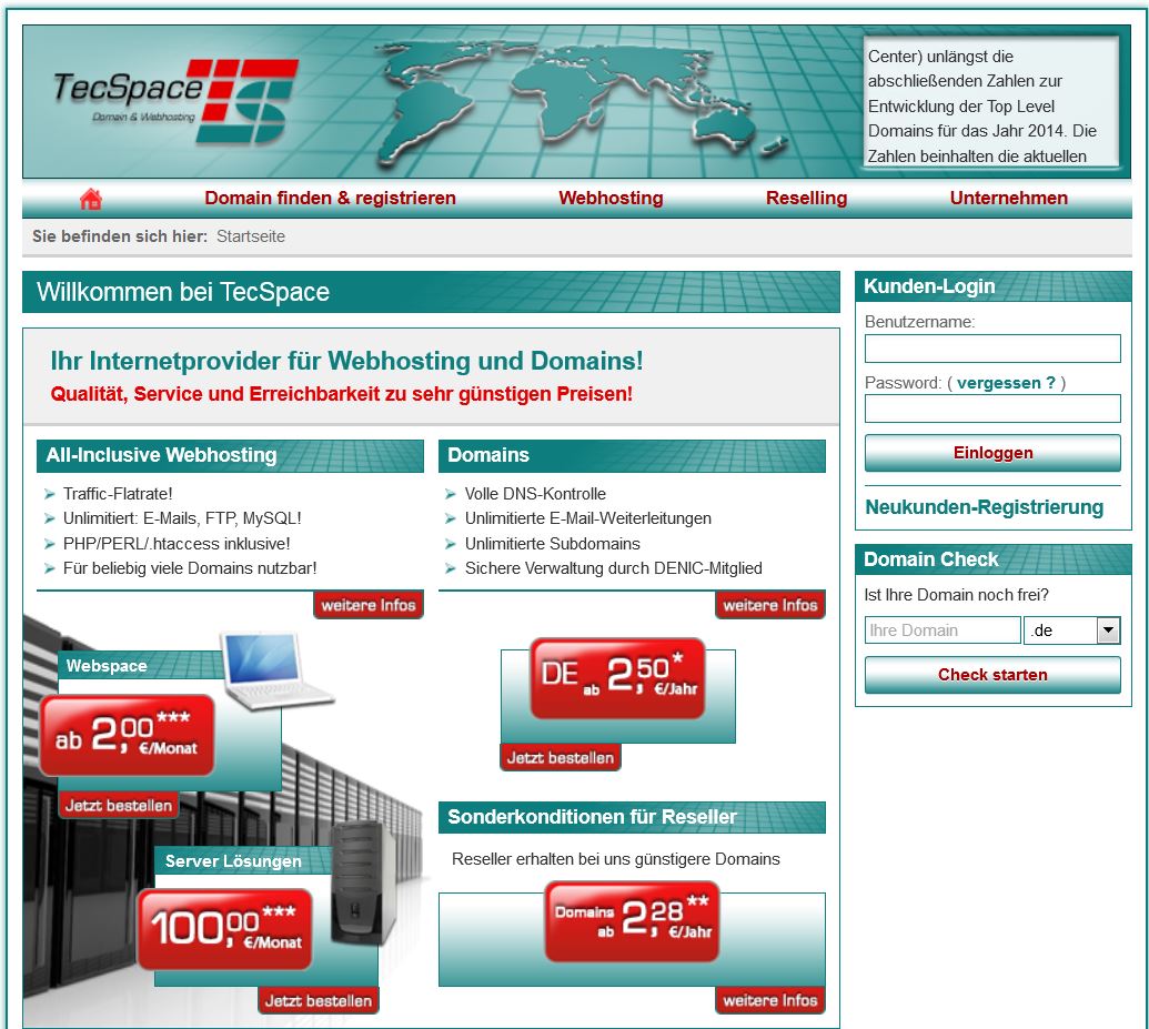 Tecspace - Domains & Webhosting